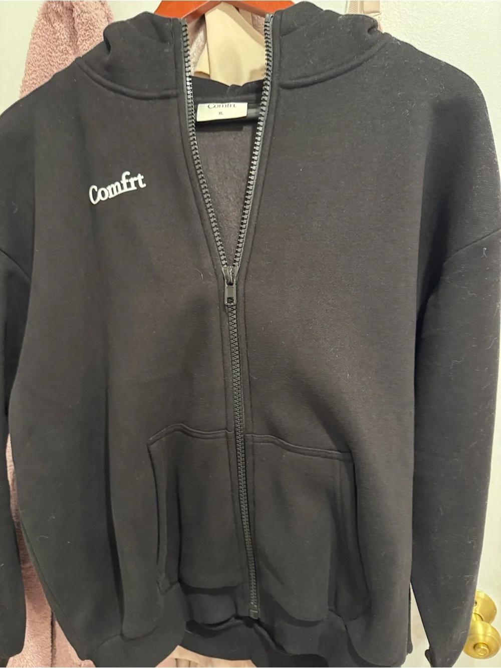 Comfort kids Black Zip-Up Hoodie Sweater